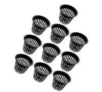 MINAOLULUS 10pcs Black Medium Mesh Plastic Planting Baskets for Hydroponic Gardening, Home and Outdoor Plant Pots, Sturdy Plant Grow Containers