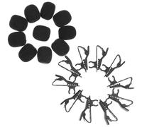 MINAOLULUS 10pcs Iron Microphone Tie Clips with Black Covers Mini Lapel Lavalier Mic Clips for Speeches Shows Lectures Online Meetings Secure and Lightweight Audio Accessories