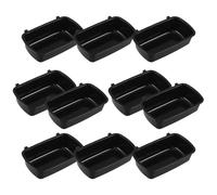 MINAOLULUS 10pcs Plastic Rectangular Hanging Food Bowls for Parrot and Rabbit Cages, Easy to Clean and Secure Crate Fit, Feeding Bowls for Bird and Small Animal Cages