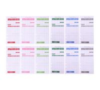 MINAOLULUS 12pcs Budget Cards with Punch Holes, Six-color Cash Expense Tracker Sheets for Binder Refills, Practical Cash Budget Organizer for Office and Personal Finance Management