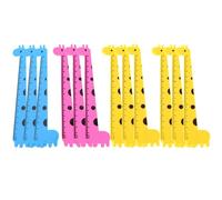 MINAOLULUS 12pcs Portable Plastic Giraffe Cartoon Straight Rulers Multi-function Student Measuring Tools School and Household Accessories Random Color Random Style