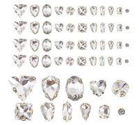 MINAOLULUS 130pcs White Sew-on Glass Claw Rhinestones for DIY Clothes Accessories, Small Sewing Rhinestone Ornaments for Craft Decoration and Bag Embellishment