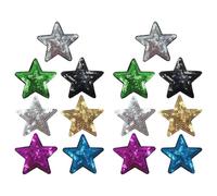 MINAOLULUS 14pcs 7.5cm Sequin Star Embroidery Appliques, Iron-on Clothes Decorative Patches for DIY Sewing Garment Repair and Accessories