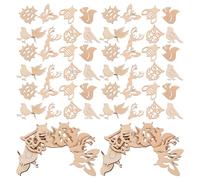MINAOLULUS 150pcs DIY Wooden Animal Cutout Craft Kit, Unfinished Wood Blank Slices Set for Home Decor and Holiday Woodcraft Projects, Mixed Style Animal Shapes for Carving and Random Style