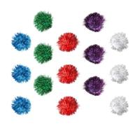 MINAOLULUS 15pcs Glitter Sparkle Ball Cat 5cm Ball-shape Pet Teaser Interactive Kitten Playing for Indoor Cats Random Color