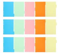MINAOLULUS 15pcs Notebook Tab Dividers A5 6-Hole Paper Colored Index Divider Pages for Draft Notebooks, Research Files