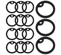 MINAOLULUS 15pcs Silicone Dog Tag Silencers Rings for Pets, Noise Dampening Dogtag Id Tag Circles, Black Collar Accessories for Dogs and Cats
