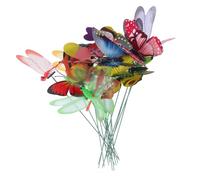 MINAOLULUS 18pcs Garden Stakes with Dragonfly, Bee and Butterfly Shapes, Pvc Insertable Decorative Stakes to Brighten up Lawn and Flower Pot, Adorable Outdoor Patio Garden Decor