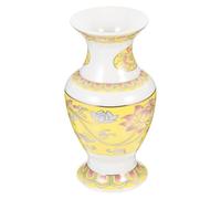 MINAOLULUS 1pc Chinese Style Lotus Vase Ceramic Flower Arrangement Container Zen Decorative Ornament for Home and Buddhist Temple Worship with Stable Base and Artistic Painted Design