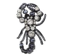 MINAOLULUS 1pcs Iron on Patches Handsewn Bead Appliques Scorpion Vintage Style Black Fabric Rhinestone Beads Precision Craftsmanship Halloween Clothing Accessories for Women Formal Event