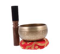 MINAOLULUS 1set Meditation Singing Bowl Mallet and Gasket Handcrafted Buddhist Relaxation Tool for Stress Relief and Improved Sleep Quality for Yoga and Mindfulness Practices Bowl Random