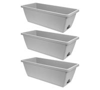 MINAOLULUS 1set Rectangular Resin Window Sill Planter Inches with Drainage Holes, Garden and Kitchen Flower Pot for Succulents, Easy to Clean, Prevents Root Rot 3pcs