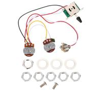 MINAOLULUS 1t1v Electric Guitar Wiring Harness with 500k Potentiometer, 5-way Switch Control Circuit Assembly, Black Knob, Compatible with Strat and Models for Electric Guitar Accessories