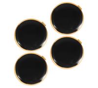 MINAOLULUS 2 Pairs Cufflinks and Studs Black round Alloy Removable Shirt Buttons Cover for Formal Suit Wedding Men Women