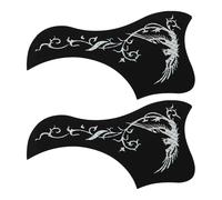 MINAOLULUS 2 Pcs 40-41 Inch Wooden Guitar Pickguard Stickers Silver Mythical Bird and Bird Design Self-adhesive Protective Plates for Acoustic Guitar Anti-scratch Accessories