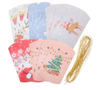 MINAOLULUS 20pcs Christmas Favors Box Set for Snacks and Candies Wrapping, Paper Material with Rope Handle, Christmas Festival Themed Design Party Goodies Boxes for Holiday Treats