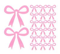 MINAOLULUS 20pcs Pink Acrylic Bow Drink Markers for Cocktails Decorative Glass Charms with Elegant and Cute Bow Shape for Cocktail Hours and Party Favor Events