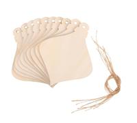 MINAOLULUS 20pcs Wood Chip Hanging Light Bulb Shaped Slices Unfinished Wood Crafts with Included Strings Smooth Sanded Coloring for Birthdays Special Announcements Holiday Xmas Festivals