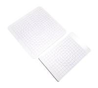MINAOLULUS 2pcs Acrylic Clay Working Board Set with Large U-Shaped Acrylic Pressure Plate and Non-Stick Craft Measuring Grid Surface for Polymer Clay Sculpting and Hand Modeling