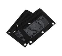 MINAOLULUS 2Pcs B5 Oxford Cloth Pencil Case Set with Mesh Window Double Zipper Three-Hole Design for Office and School Supplies