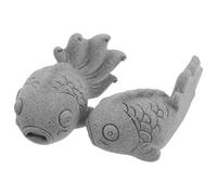 MINAOLULUS 2pcs Bluestone Powder Koi Carp Garden Sculpture with Decorative Value and Fade Resistant Finish, Traditional Chinese Feng Shui Ornaments for Aquarium Landscape Decoration