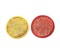 MINAOLULUS 2pcs Buddhist Sound Bowl Cushion Pad Handmade Nepalese Cloth Mats for Meditation Singing Bowls Mindfulness Comfortable Vibrant Colors