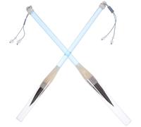 MINAOLULUS 2pcs Chinese Calligraphy Brush Set with Whiskers and Acrylic Handles for Practicing Cursive Scripts at School, Supporting Meditative Practices and Versatile Writing Styles