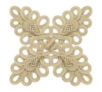 MINAOLULUS 2pcs Chinese Style Closure Knots Buttons Gold 9-Hole Large Frog Buttons for Cheongsam Coat and Cardigan Sewing Fasteners Decorative Vintage for DIY Costume Making