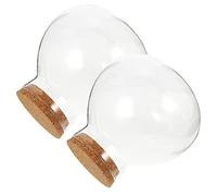 MINAOLULUS 2pcs Clear Sealed Glass Terrarium Bottle for Landscape Spherical Moss Plant Container for Home Decor and Indoor Gardening