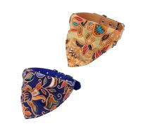 MINAOLULUS 2pcs Cotton Triangle Pet Bibs Saliva Towels Comfortable Dog Scarfs for Animals Suitable for Kinds of Seasons in Blue and Khaki