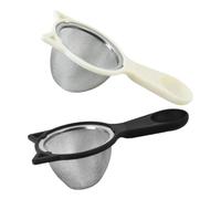MINAOLULUS 2pcs Fine Mesh Straining Ladle Set Lightweight Stainless Steel and Pp Kitchen Flour Sifter and Oil Filter Spoon for Cooking and Food Preparation