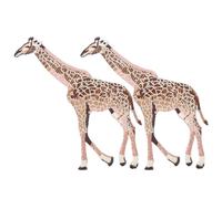 MINAOLULUS 2pcs Giraffe Embroidered Patch Set Animal Applique Fabric Patches for Clothes Decoration DIY Sewing Craft Accessories