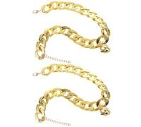 MINAOLULUS 2pcs Gold Dog Chain Collar with Bell, Decorative Pet Necklace for Small and Medium Dogs, Festival Accessory for Puppy Neck Decor