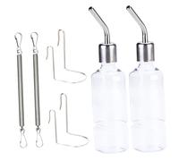 MINAOLULUS 2pcs Hamster Water Bottle Leakproof Hanging Drinking Fountain for Pets Like Guinea Pigs Rabbits Stainless Steel Design Easy Use for Dwarf Hamsters Ferrets Mice