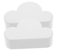 MINAOLULUS 2pcs Magnetic Key Holders for Wall, Cloud Shaped White Abs Storage Organizers, Simple Creative Design Holds Keys Firmly Without Hooks, for Home or Office