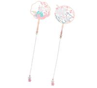 MINAOLULUS 2pcs Metal Animal Pendant Hanging Bookmark Set, Brass Chain Style Bookmarks with Nine-Tailed Fox Fan Spring Rabbit Designs, Decorative Page Markers for Readers and Students