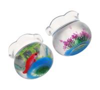 MINAOLULUS 2pcs Miniature Fish Tank Model Realistic Dollhouse Aquarium Decor Fake and Seaweed for Garden Scenes and Office Desks
