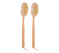 MINAOLULUS 2pcs Pet Cat Dog Bathing Brush Long Handle Soft Pig Bristle for Cat Bathing and Cleaning for Pet Grooming at Home