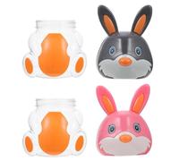 MINAOLULUS 2pcs Plastic Rabbit Shape Money Box with Lid for Storage and Party Favors Holder, Simple and Generous Design Suitable for Easter Party and Small Decor Crafts Random Color
