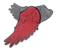 MINAOLULUS 2pcs Sequin Wing Appliques Iron on Applique Red Embroidery Thread Rayon Angel Wing Patches Fashionable Eyecatching Unique Design Easy Application Repairing Garments for Jackets DIY