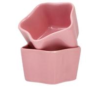 MINAOLULUS 2pcs Star Shaped Small Ceramic Pet Food Bowls for Hamsters and Small Animals, Non-tip Feeding Dish in Lucky Star Pink, Sturdy Tableware for Rabbit and Rodent Feeding
