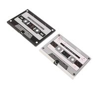 MINAOLULUS 2pcs Vintage Tape Style Voice Recordable Greeting Cards with DIY Message Recorder for Graduation, Birthday, and Thank You, Retro Cassette Tape Sound Keepsake Cards in Beige