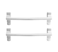 MINAOLULUS 2pcs White Plastic Towel Hanging Rack for Bathroom and Kitchen Cabinet Doors, Wall-mounted Dish Cloth Holder and Bath Towel Bars Storage Organizer