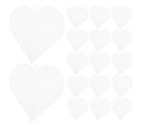MINAOLULUS 30pcs White Heart Shape Mesh Canvas Blank for Yarn Crafting Needlepoint Embroidery, Plastic Knit Crochet Mesh Sheet Suitable for Cross Stitch and DIY Craft Supplies