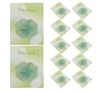 MINAOLULUS 32pcs Four Leaf Clover Self-stick Note Pads for Office Study School Use - Shamrock Memo Pads with Adhesive for St Patrick’s Day Stationery and Organization