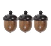 MINAOLULUS 3pcs DIY Wooden Acorn Nut Pendants Charms for Jewelry Making, Mixed Ebony and Green Sandalwood Necklace Supplies, Key Ring Decor Craft Accessories for DIY Crafting