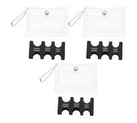 MINAOLULUS 3pcs Japanese Coin Organizer for Small Items and Japanese Yen Coins with 6 Slots Rectangle Shape Snap Button Closure for Business Trips and Everyday Use Black