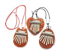 MINAOLULUS 3Pcs Mini Kalimba Professional Note Thumb Piano Portable Musical Instrument with Random Lanyard Color Ergonomic Design for Durable Wooden Craftsmanship