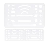 MINAOLULUS 3pcs Plastic Erasing Shield Set for Technical Drawing and Engineering Design, Precision Drawing Template for Mechanical Drafting, School and Office Geometric Tools