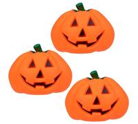 MINAOLULUS 3pcs Pumpkin Shape Sound-making Dog Plastic Interactive Training Balls for Puppies and Dogs Halloween Atmosphere Educational Pet Playing Random Color